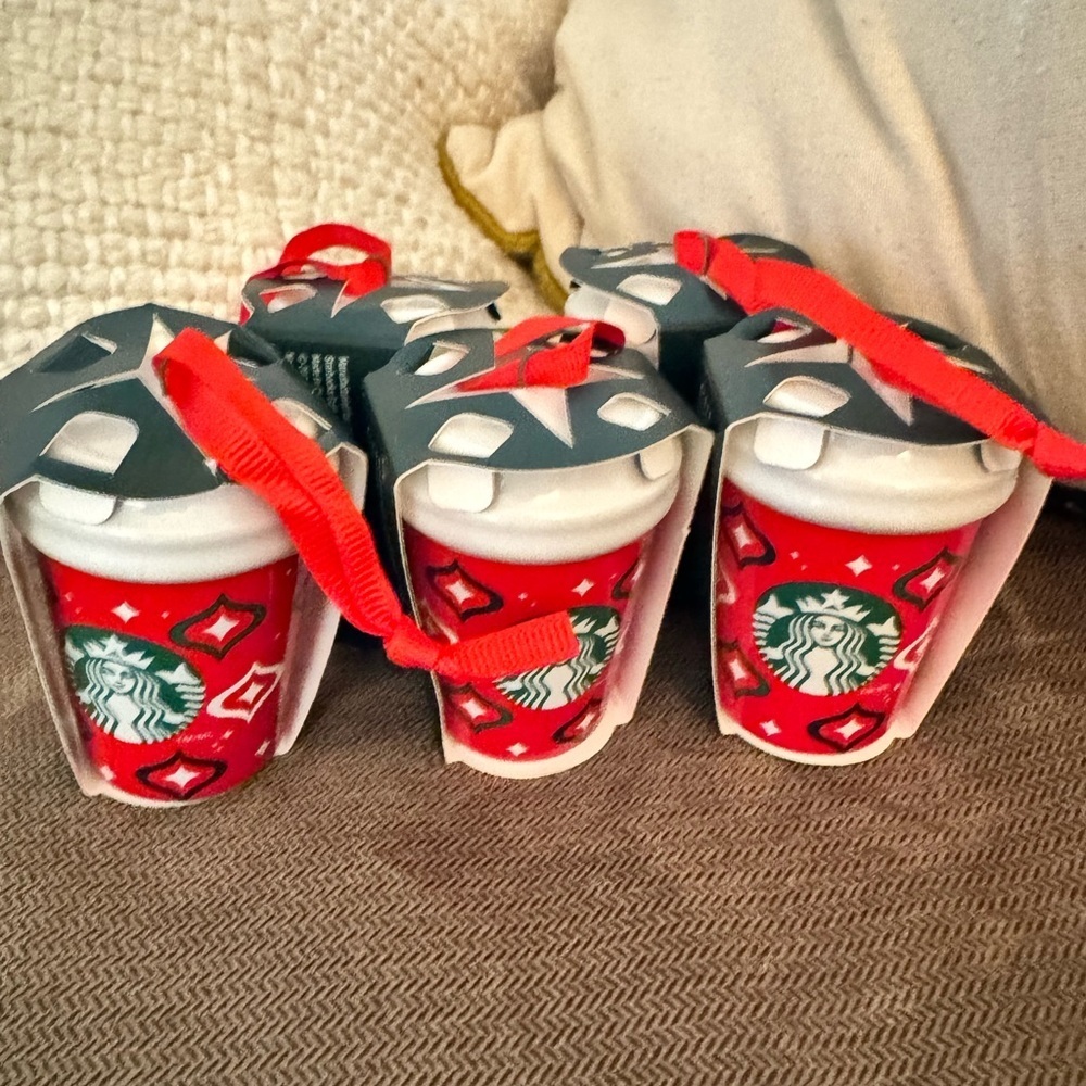 NWT Set of Starbucks ornaments